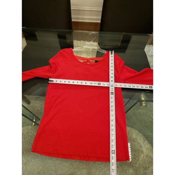 Cable & Gauge Women's Red Solid Rayon Round Neck Long Sleeve Sweater Size XL - Picture 9 of 11